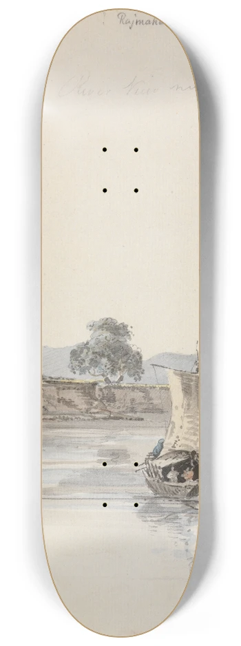 Samuel Davis - River View near Rajmahal 8.25 inch art skate deck
