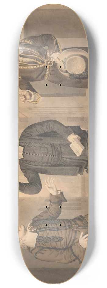 Samuel de Wilde - A Scene from a Play  Three Actors 8.25 inch art skate deck
