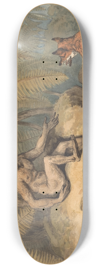 Samuel Howitt - A Monkey and a Fox 8.25 inch art skate deck