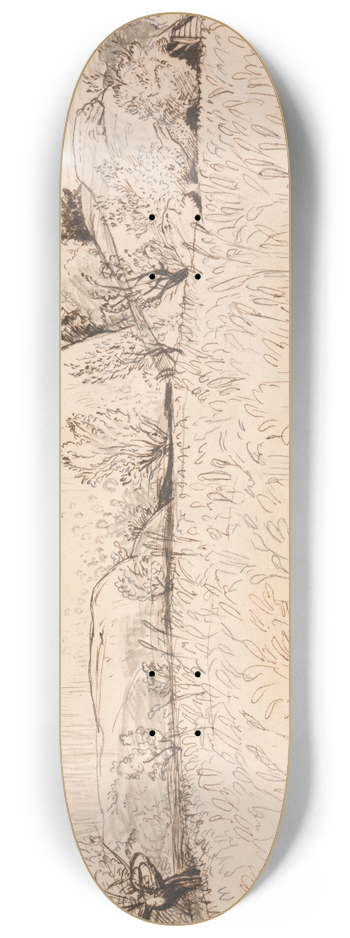 Samuel Palmer - Cornfields with Barn, Shoreham 8.25 inch art skate deck