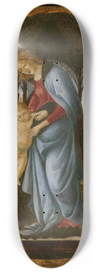Sandro Botticelli - Virgin and Child with Two Angels 8.25 inch art skate deck