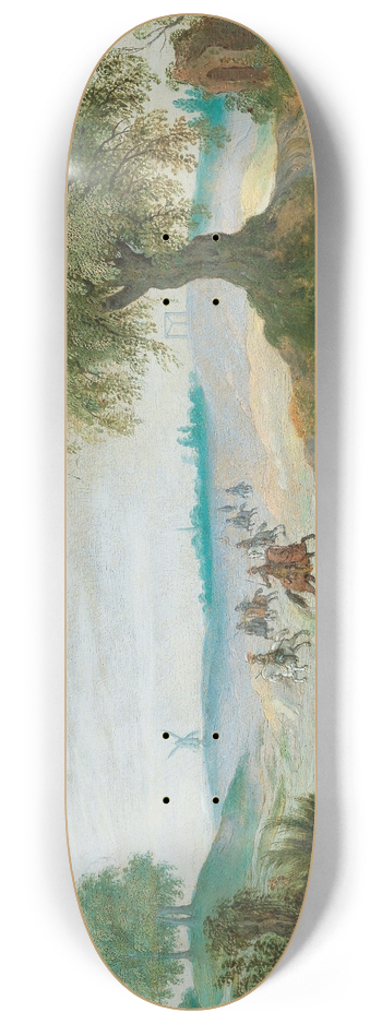 Sebastian Vrancx - Soldiers on horseback in a landscape 8.25 inch art skate deck