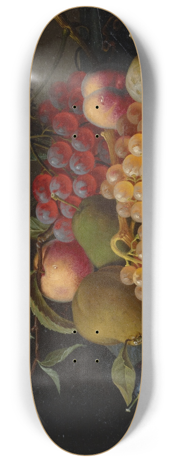 Severin Roesen - Fruit Still Life with Moth 8.25 inch art skate deck