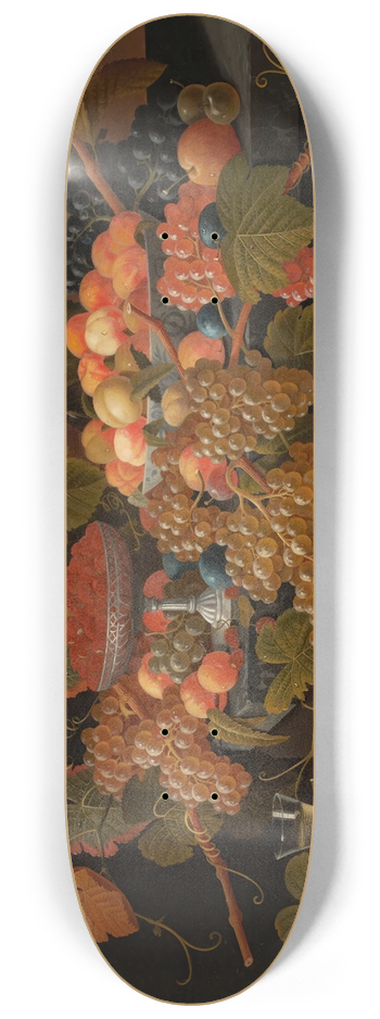 Severin Roesen - Still Life with Fruit and Champagne 8.25 inch art skate deck