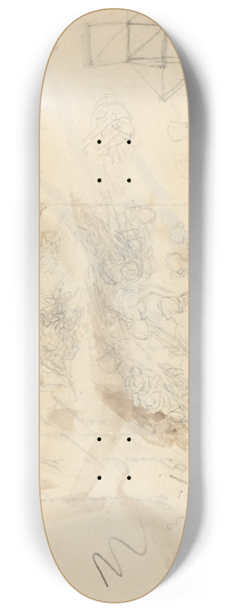 John Flaxman - Angels Descending to the Daughters of Men 8.25 inch art skate deck