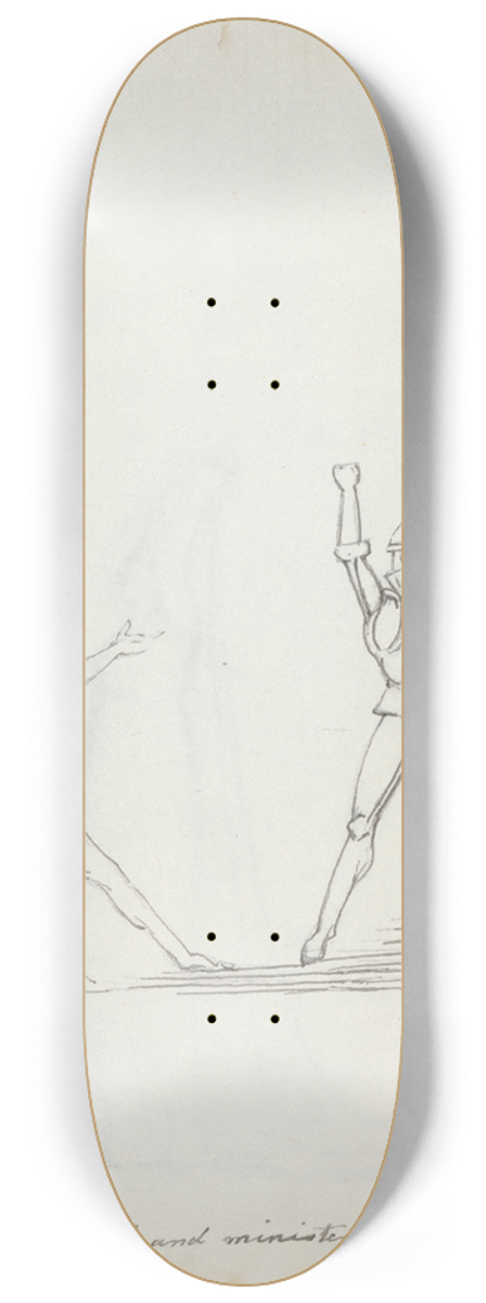 John Flaxman - Hamlet. Angels and ministers of grace defend us! 8.25 inch art skate deck