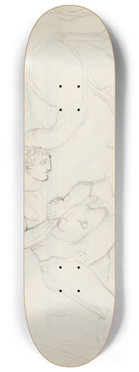 John Flaxman - Hercules Fighting the Lion, Church of Santa Maria Sopra Minerva, Rome 8.25 inch art skate deck