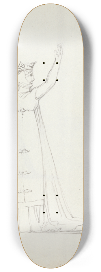 John Flaxman - Mrs. Siddons leading child by the hand with left arm raised 8.25 inch art skate deck