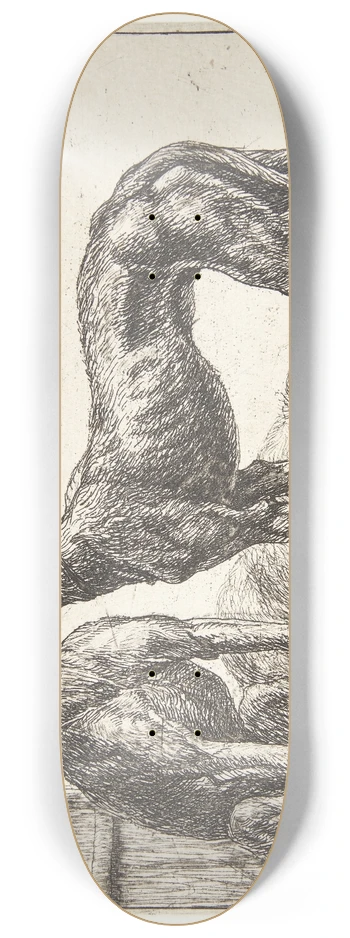 Simon de Vlieger - To mynder og en sovende hund 8.25 inch art skate deck