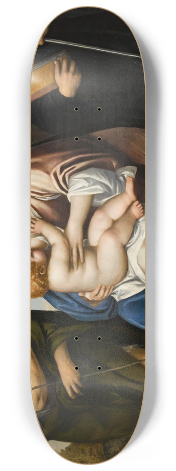 Simone Peterzano - The Virgin and Child with Saints John the Baptist andBenedict 8.25 inch art skate deck