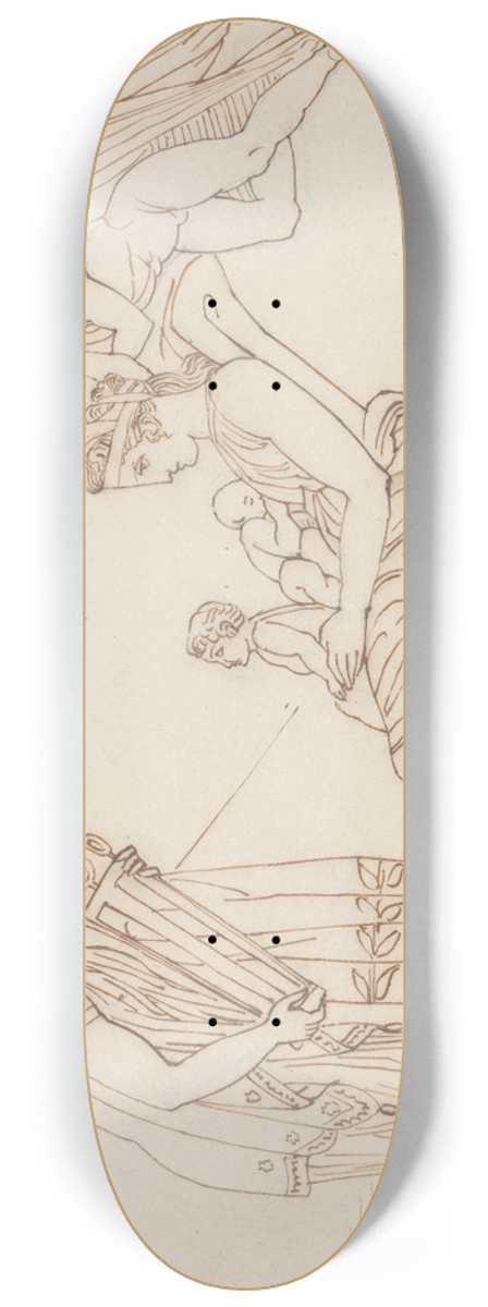 John Flaxman - To Phoebus at His Birth, From Aeschylus, Furies 8.25 inch art skate deck