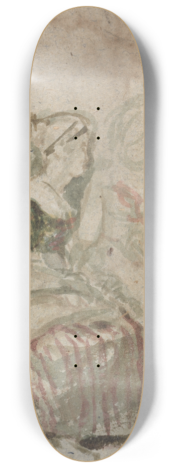 Sir David Wilkie - Study for The Penny Wedding 8.25 inch art skate deck