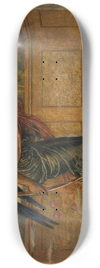 Sir Edward Coley Burne-Jones - Cupid Finding Psyche Asleep by a Fountain 8.25 inch art skate deck