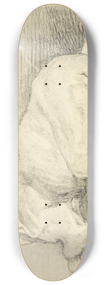 Sir Edwin Henry Landseer - Reclining Lion, From Back 8.25 inch art skate deck