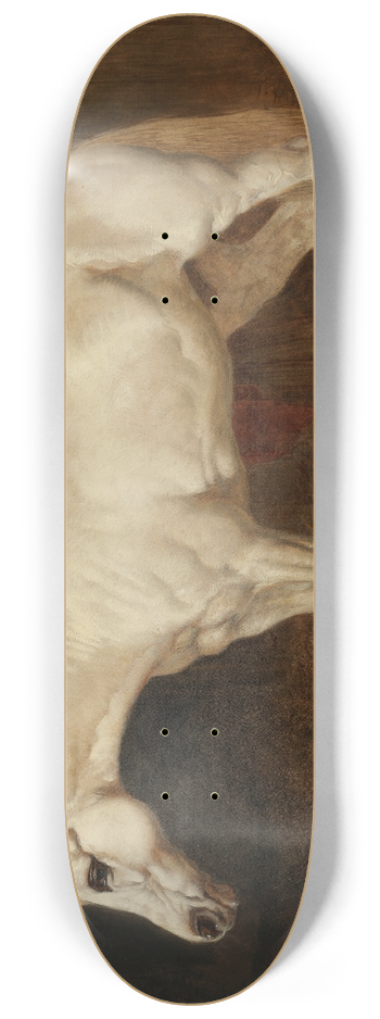 John Frederick Herring Snr. - A grey horse in a stable 8.25 inch art skate deck