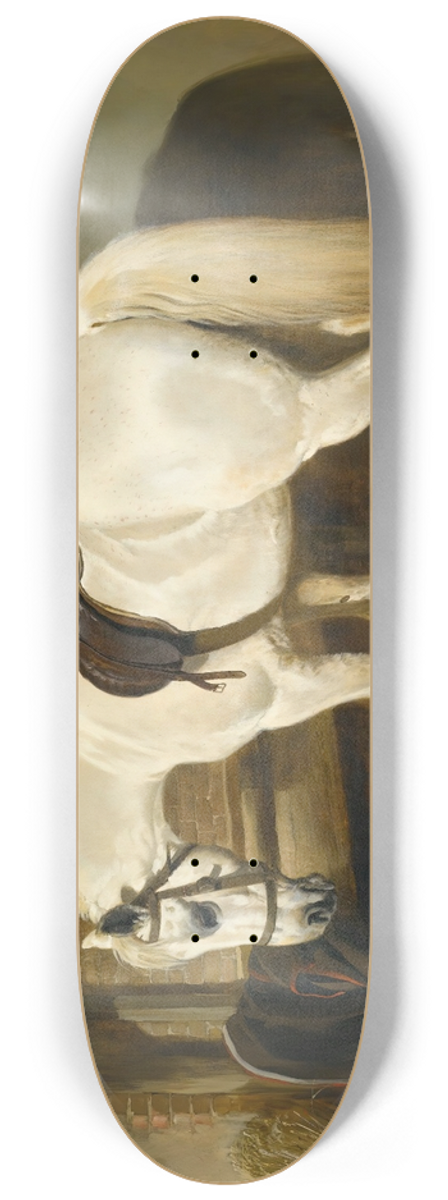 John Frederick Herring Snr. - A Grey Pony In A Stable With Ducks 8.25 inch art skate deck