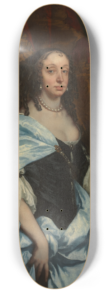 Sir Peter Lely - Portrait of Mrs. Leneve 8.25 inch art skate deck