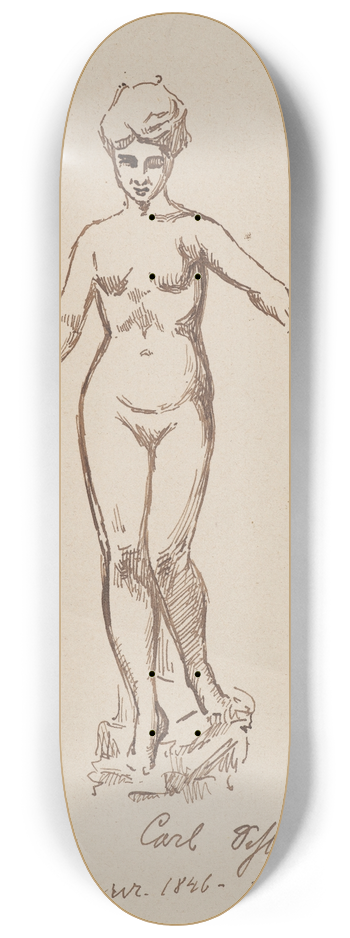Stanisaw Wyspiaski - A nude woman. Sketch based on Carl Schlters sculpture 8.25 inch art skate deck