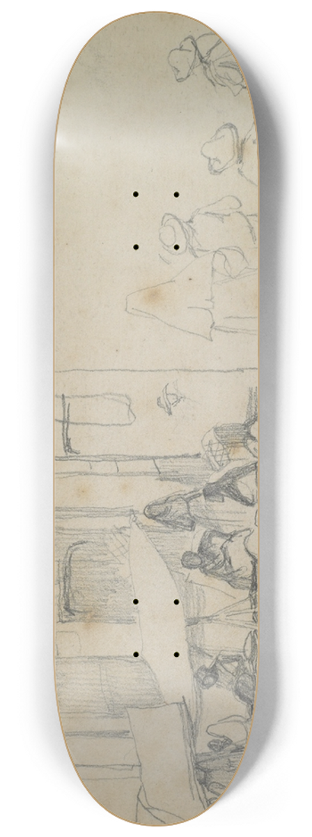 John Frederick Lewis - In Segovia 8.25 inch art skate deck