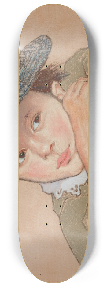 Stanisaw Wyspiaski - Girl in a Blue Hat 8.25 inch art skate deck