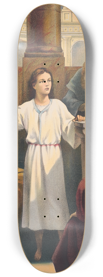 Stecher Litho. Co - The boy Jesus in the temple 8.25 inch art skate deck