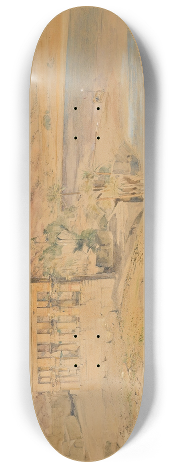 John Frederick Lewis - The Hypaethral Temple At Philae, Upper Egypt 8.25 inch art skate deck