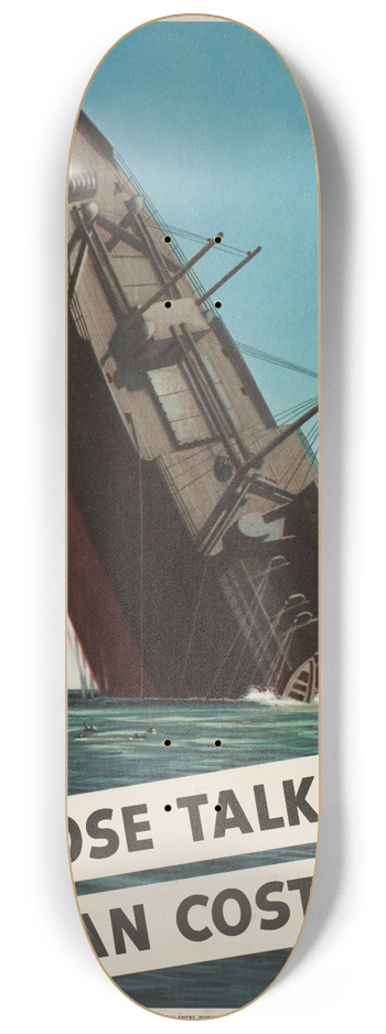 Stevan Dohanos - Loose talk can cost lives 8.25 inch art skate deck
