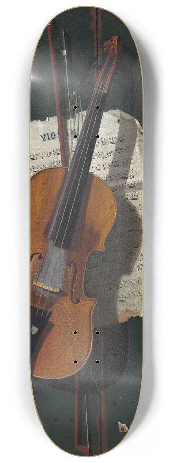 John Frederick Peto - The Old Violin 8.25 inch art skate deck