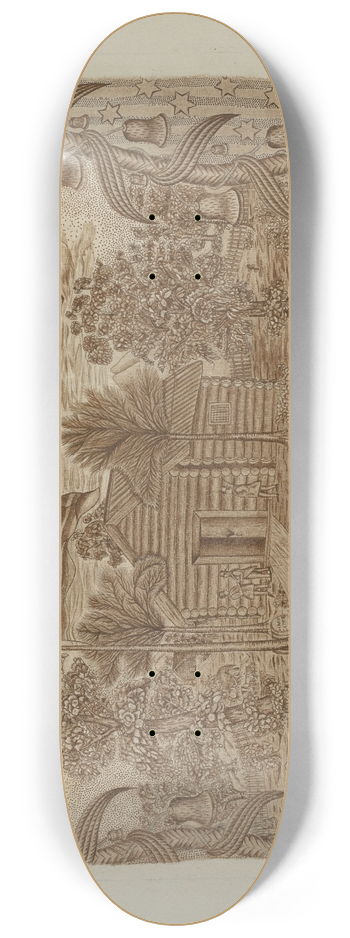 Suzanne Roy - Historic Printed Textile 8.25 inch art skate deck