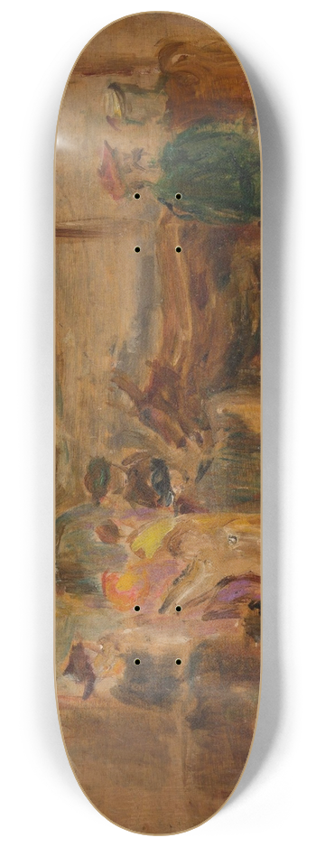Tadeusz Makowski - Figural scene with donkeys 8.25 inch art skate deck