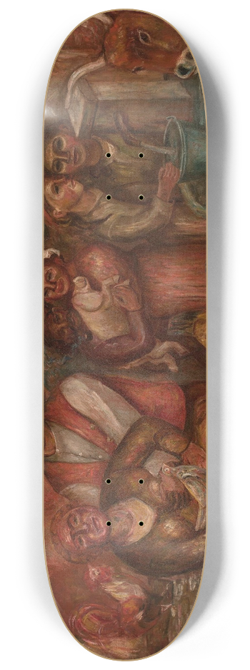 Tadeusz Makowski - Villagers 8.25 inch art skate deck