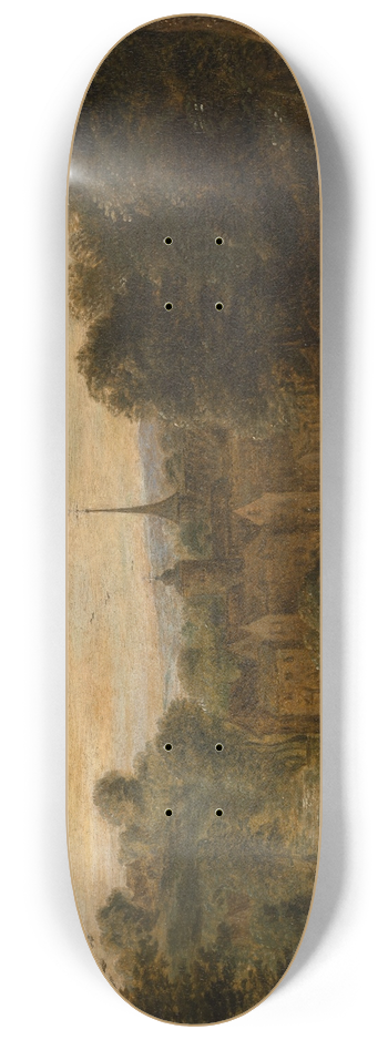 Theobald Michau - Landscape with Figures 8.25 inch art skate deck