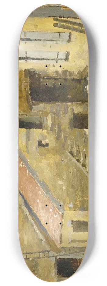 Theodore Robinson - Barnyard with Ducks 8.25 inch art skate deck