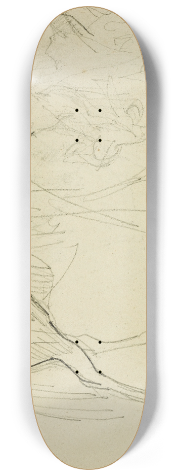 Thodore Gricault - Compositional study, horse studies 8.25 inch art skate deck