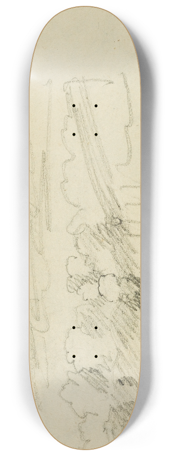 Thodore Gricault - Landscape with a row of trees 8.25 inch art skate deck