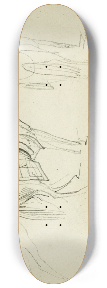 Thodore Gricault - Three horse studies 8.25 inch art skate deck