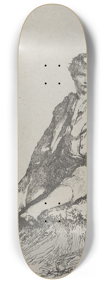 Thomas Barker - Boy Seated 8.25 inch art skate deck