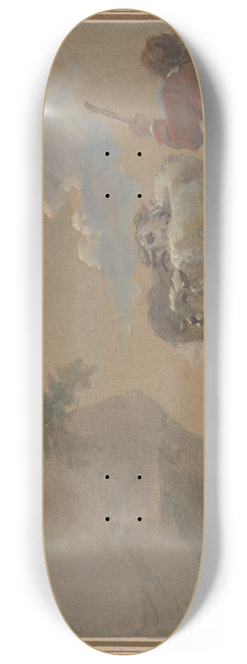 Thomas Barker - Landscape with Shepherd and Sheep 8.25 inch art skate deck
