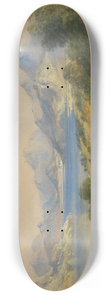 Thomas Colman Dibdin - Mountainous Scene with a lake 8.25 inch art skate deck