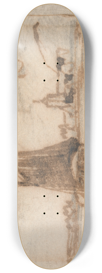 Thomas Creswick - A Sailing Boat Becalmed 8.25 inch art skate deck