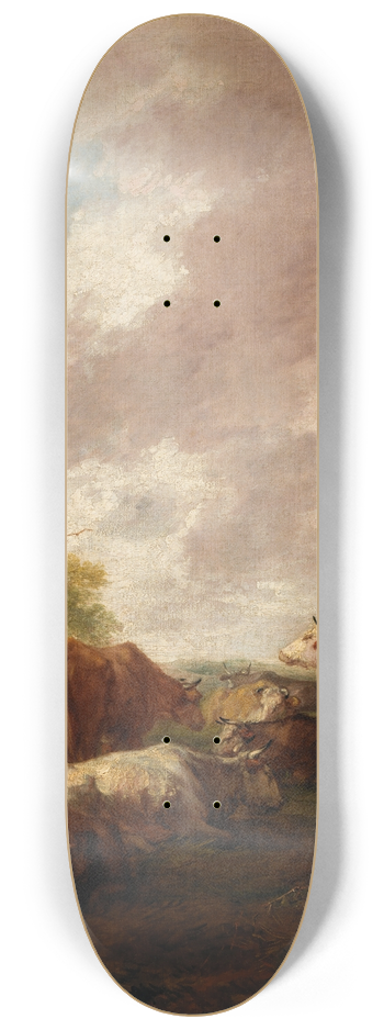 Thomas Gainsborough - Landscape with Cattle 8.25 inch art skate deck