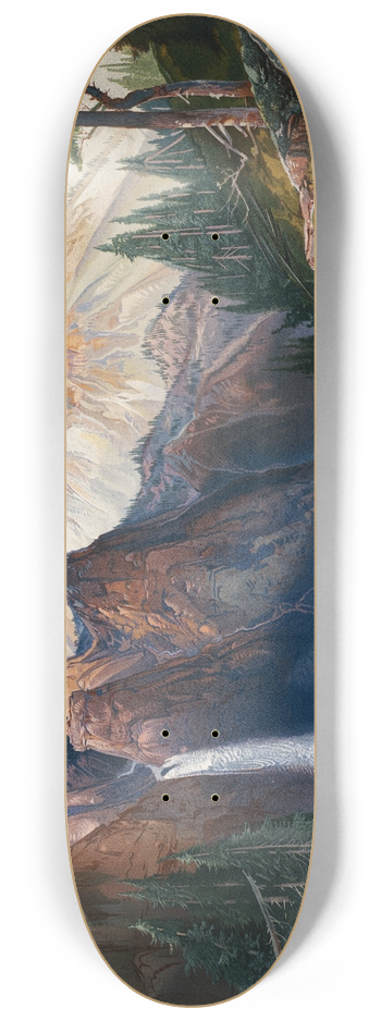 Thomas Moran - Tower Falls and Sulphur Mountain, Yellowstone 8.25 inch art skate deck