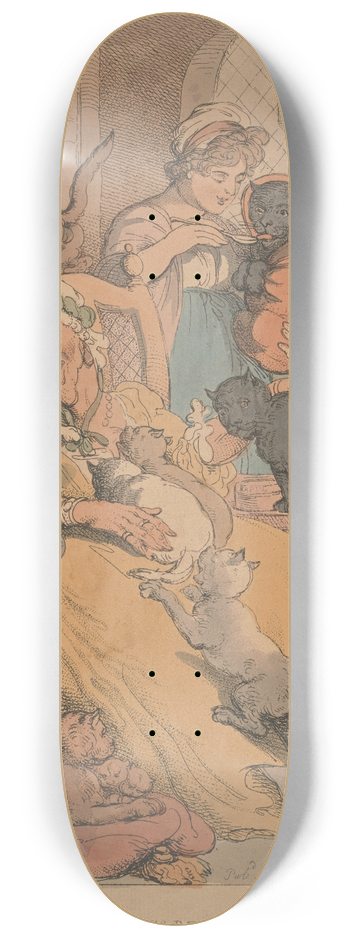 Thomas Rowlandson - A catamaran; Or an old maids nursery 8.25 inch art skate deck