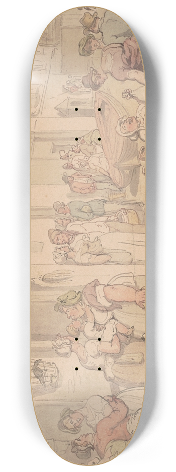 Thomas Rowlandson - Billingsgate Fish Market 8.25 inch art skate deck