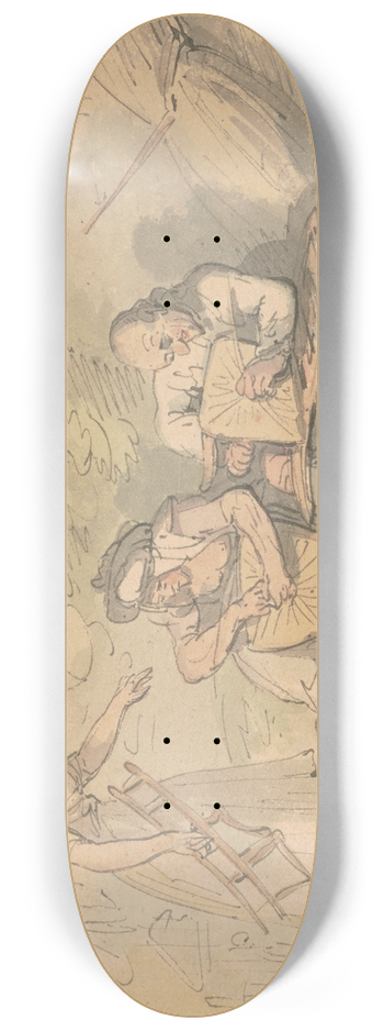 Thomas Rowlandson - Chair mending 8.25 inch art skate deck