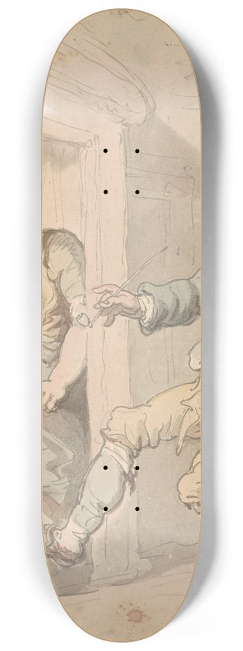 Thomas Rowlandson - Drunkards return 8.25 inch art skate deck
