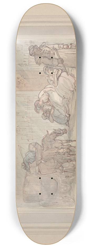 Thomas Rowlandson - Pall Mall at 4 oclock in the morning 8.25 inch art skate deck