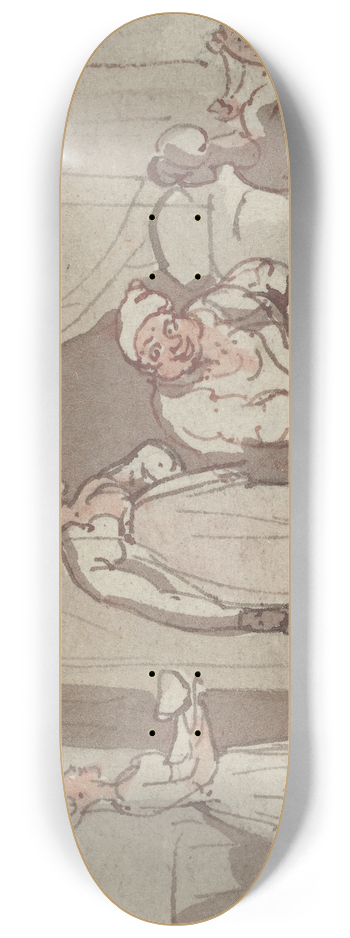 Thomas Rowlandson - The Foot Bath (Drying Out) 8.25 inch art skate deck