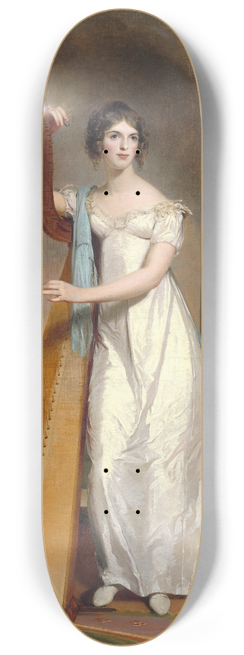 Thomas Sully - Lady with a Harp  Eliza Ridgely 8.25 inch art skate deck