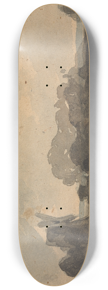 Thomas Sully - Landscape with Trees and Windmill 8.25 inch art skate deck
